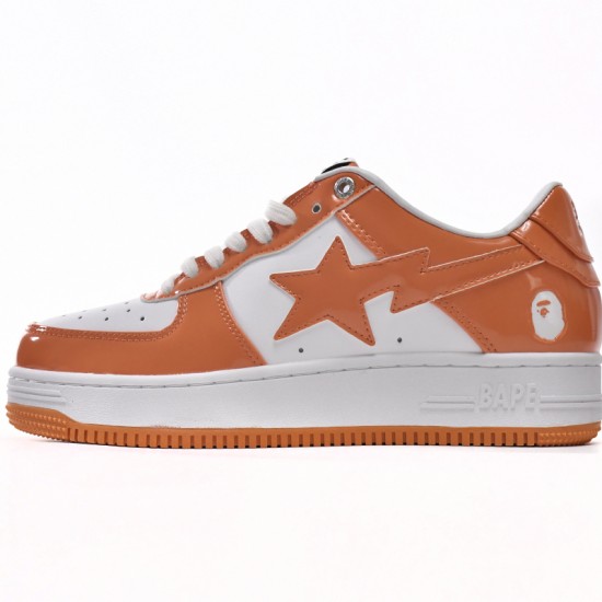 A Bathing Ape Low White Orange Women Men Shoes