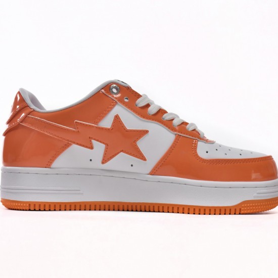 A Bathing Ape Low White Orange Women Men Shoes