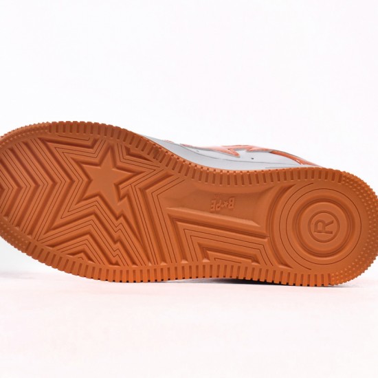 A Bathing Ape Low White Orange Women Men Shoes