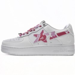 A Bathing Ape Low White Red Camouflage Women Men Shoes