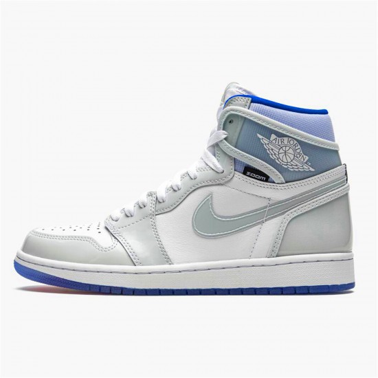 Air Jordan 1 High Zoom Racer Blue White White Racer Blue AJ1 CK6637 104 Shoes