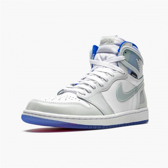 Air Jordan 1 High Zoom Racer Blue White White Racer Blue AJ1 CK6637 104 Shoes