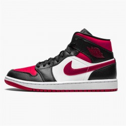 Air Jordan 1 Mid Bred Toe BlackGym Red White 554724 066 AJ1 Shoes