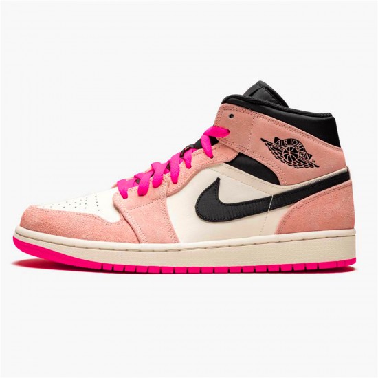 Air Jordan 1 Mid Crimson Tint Crimson TintHyper Pink Black 852542 801 AJ1 Shoes