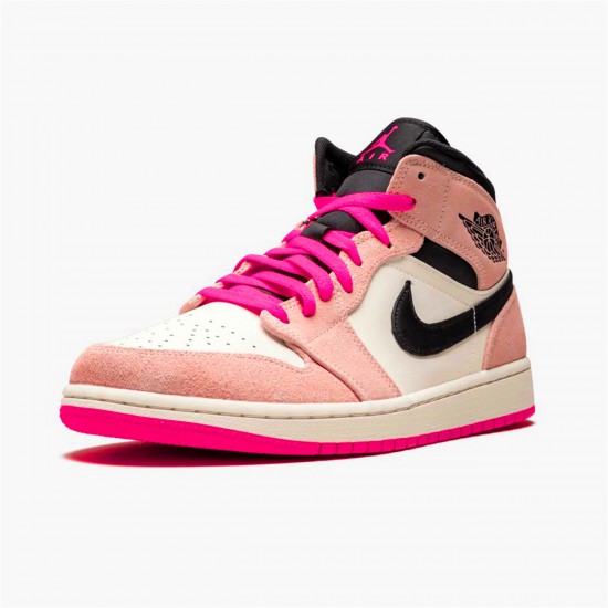 Air Jordan 1 Mid Crimson Tint Crimson TintHyper Pink Black 852542 801 AJ1 Shoes