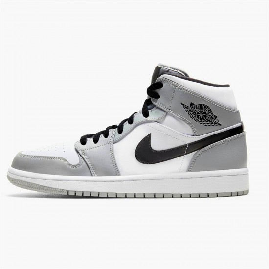 Air Jordan 1 Mid Light Smoke Grey Light Smoke GreyBlack White 554724 092 AJ1