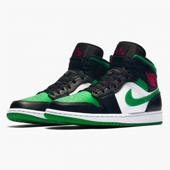 Air Jordan 1 Mid Pine Green BlackGym Red White Pine Green 554724 067 AJ1 Shoes