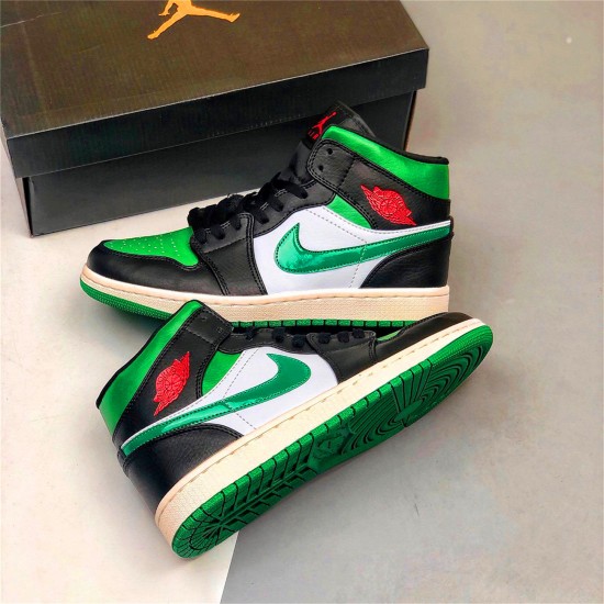 Air Jordan 1 Mid Pine Green BlackGym Red White Pine Green 554724 067 AJ1 Shoes