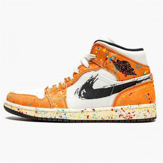 Air Jordan 1 Mid SE Brushstroke DA8005 100 AJ1 Shoes