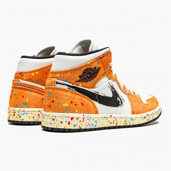 Air Jordan 1 Mid SE Brushstroke DA8005 100 AJ1 Shoes