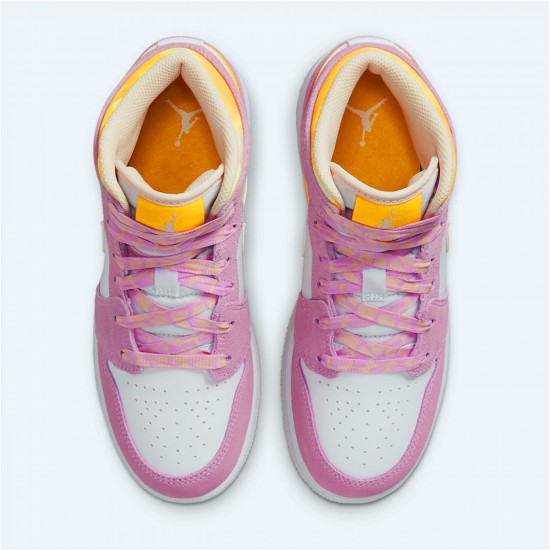 Air Jordan 1 Mid SE GS Arctic Pink DC9517 600 WMNS AJ1 Light Arctic Pink University Gold White