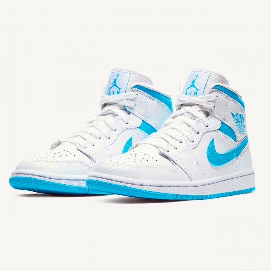 Air Jordan 1 Mid UNC University BlueWhite AJ1 Shoes BQ6472 114