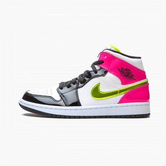 Air Jordan 1 Mid White Black Cyber Pink CZ9834 100 AJ1 Shoes