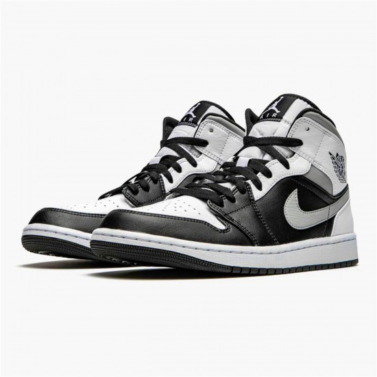 Air Jordan 1 Mid White Shadow BlackWhite Lt Smoke Grey 554724 073 AJ1