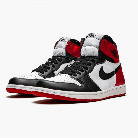 Air Jordan 1 Retro High OG Black Toe WhiteBlack Varsity Red 555088 125 Mens AJ1 Shoes