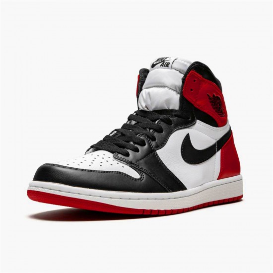 Air Jordan 1 Retro High OG Black Toe WhiteBlack Varsity Red 555088 125 Mens AJ1 Shoes