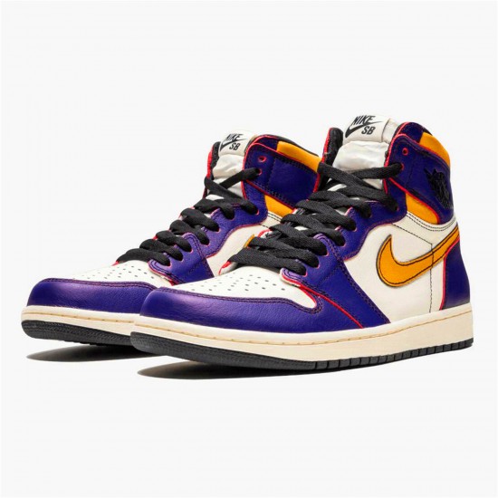 Air Jordan 1 Retro High OG Defiant SB LA to Chicago PurpleSail University Gold Bl CD6578 507 AJ1