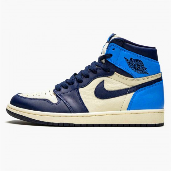 Air Jordan 1 Retro High OG ObsidianUniversity Blue 555088 140 AJ1 Shoes