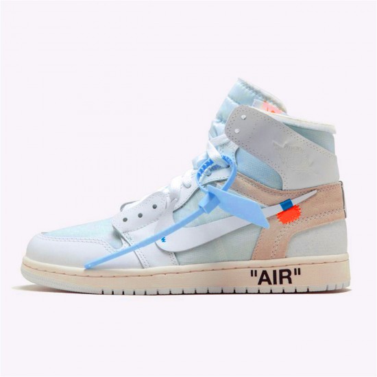 Air Jordan 1 Retro High Off White White Mens AJ1 Shoes AQ0818 100 White