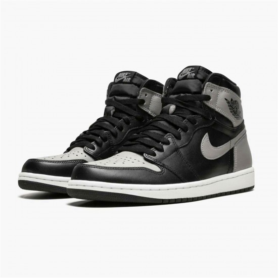 Air Jordan 1 Retro High Shadow BlackMedium Grey White 555088 013 Mens AJ1