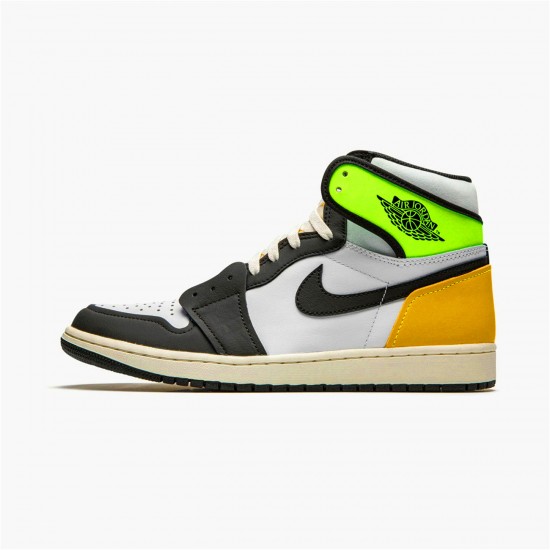 Air Jordan 1 Retro High White Black Volt University Gold 555088 118 AJ1 Shoes