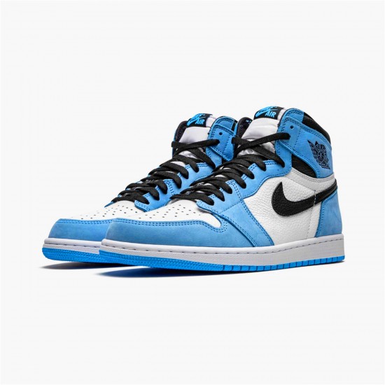 Air Jordan 1 Retro High White University Blue Black 555088 134 AJ1 Shoes