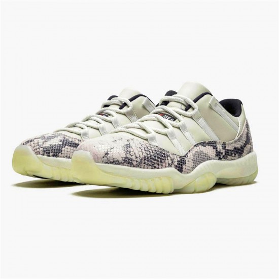 Air Jordan 11 Retro Low Snake Light Bone CD6846 002 Light BoneSmoke GreyWhite Bl AJ11 Black