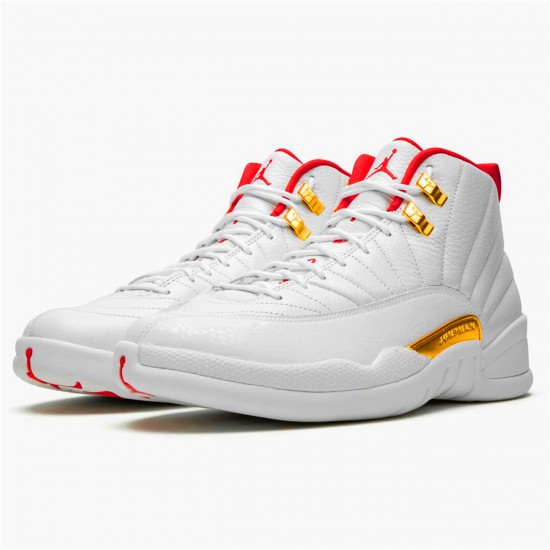 Air Jordan 12 Retro FIBA AJ12 130690 107 WhiteUniversity RedMetallic