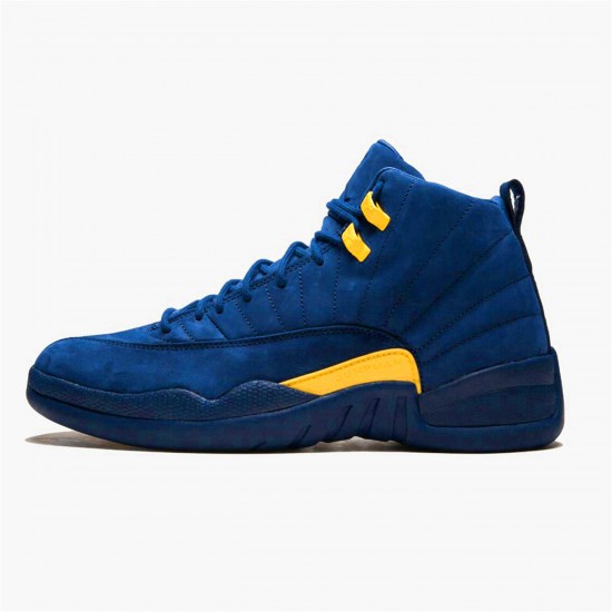 Air Jordan 12 Retro Michigan Mens AJ12 BQ3180 407 College NavyAmarillo