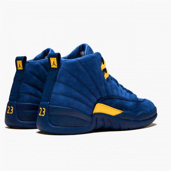 Air Jordan 12 Retro Michigan Mens AJ12 BQ3180 407 College NavyAmarillo