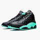 Air Jordan 13 Retro Island Green Mens BlackIsland GreenMetallic Si 414571 030 AJ13