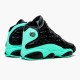 Air Jordan 13 Retro Island Green Mens BlackIsland GreenMetallic Si 414571 030 AJ13