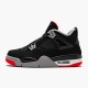 Air Jordan 4 Retro Bred 2019 Release Black Cement Grey Summit White AJ4 Shoes 308497 060