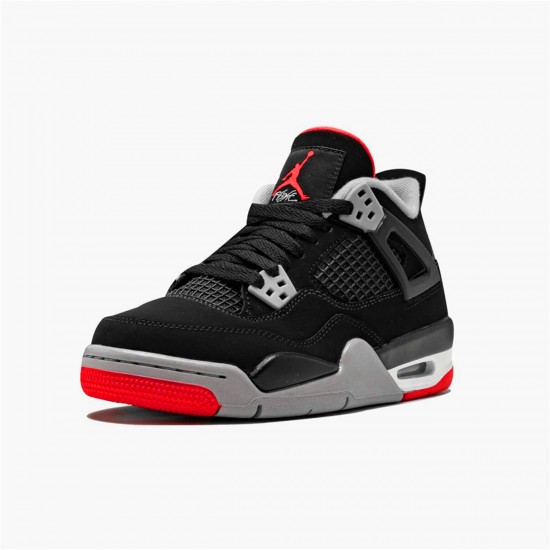 Air Jordan 4 Retro Bred 2019 Release Black Cement Grey Summit White AJ4 Shoes 308497 060