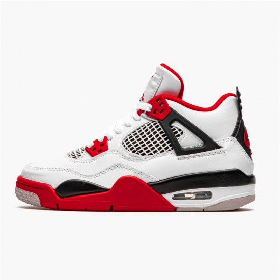 Air Jordan 4 Retro OG GS Fire Red 2020 Mens 408452 160 WhiteFire Red Black Tech Grey