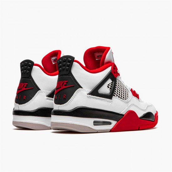 Air Jordan 4 Retro OG GS Fire Red 2020 Mens 408452 160 WhiteFire Red Black Tech Grey