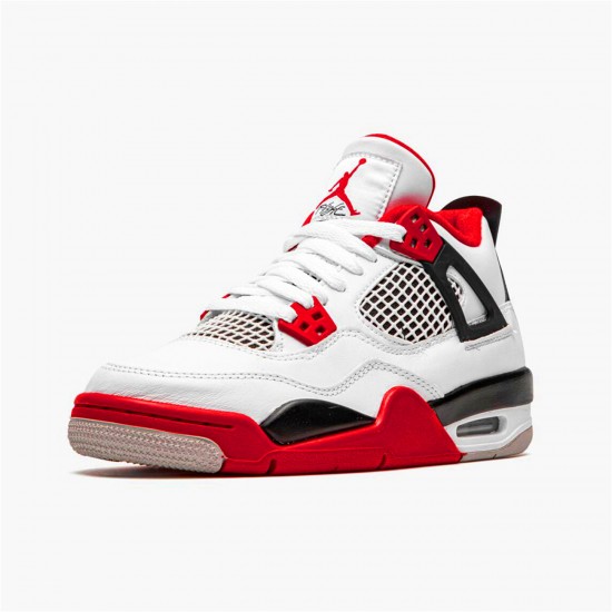 Air Jordan 4 Retro OG GS Fire Red 2020 Mens 408452 160 WhiteFire Red Black Tech Grey