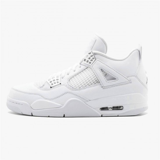 Air Jordan 4 Retro Pure Money 308497 100 WhiteMetallic Silver AJ4