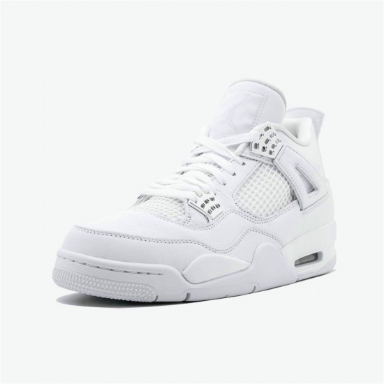 Air Jordan 4 Retro Pure Money 308497 100 WhiteMetallic Silver AJ4