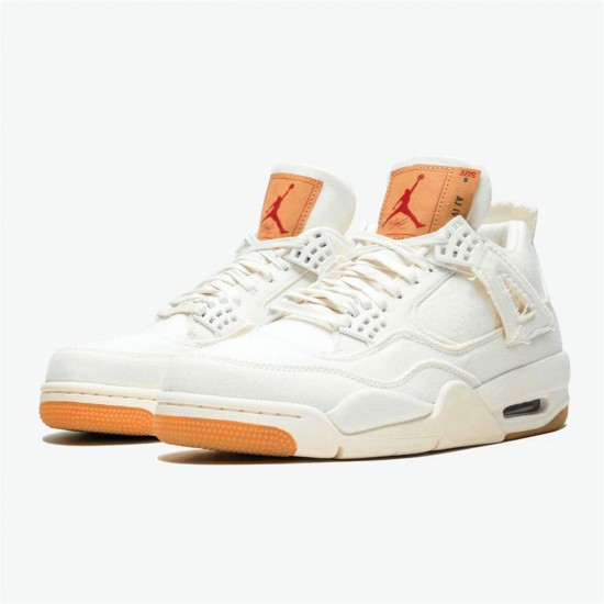 AirLevis x Air Jordan 4 Denim Mens AO2571 100 White AJ4