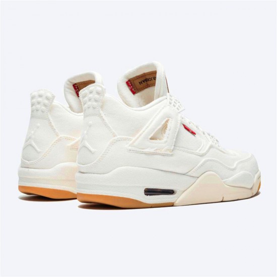 AirLevis x Air Jordan 4 Denim Mens AO2571 100 White AJ4