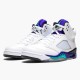 Air Jordan 5 Retro Grape WhiteNew Emerald Grp Ice Blk Mens 136027 108 AJ5 Shoes