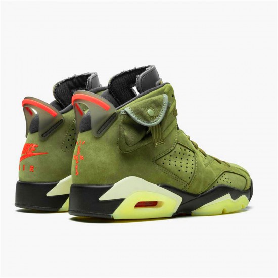 AirTravis Scott x Air Jordan 6 Retro Olive CN1084 200 Medium OliveBlack SailUniver AJ6 Black