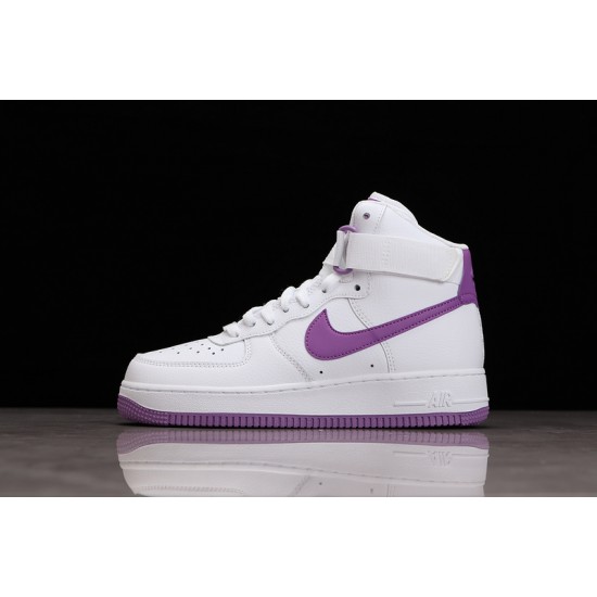 Nike Air Force 1 High White Dark Orchid --334031-112 Casual Shoes Unisex