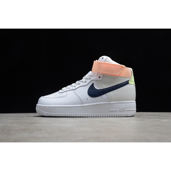 Nike Air Force 1 High White Orange --334031-117 Casual Shoes Women