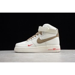 Nike Air Force 1 Mid Brown White --808788-995 Casual Shoes Unisex