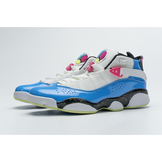 Jordan 6 Rings BG Basketball Shoes Blue Fury Cyber Pink
