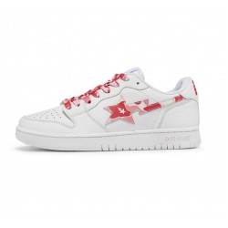 BAPE STA LOW SHOES White Red 
