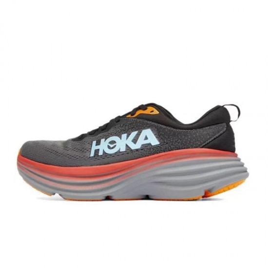 Hoka Bondi 8 Black Orange White Women Men Running Shoe