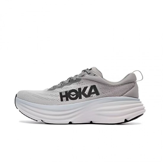 Hoka Bondi 8 Grey Black Women Men Running Shoe